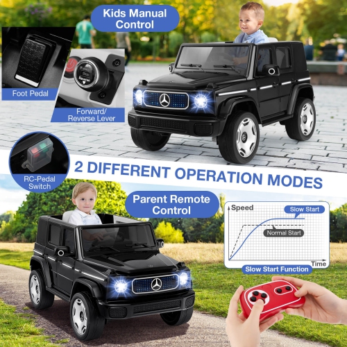 Costway Licensed Mercedes-Benz EQG Kids Ride On Car with Remote Control Detachable Battery
