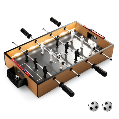 Costway Game Room Size Football Table with Non-slip Handle 2 Footballs Realistic Players