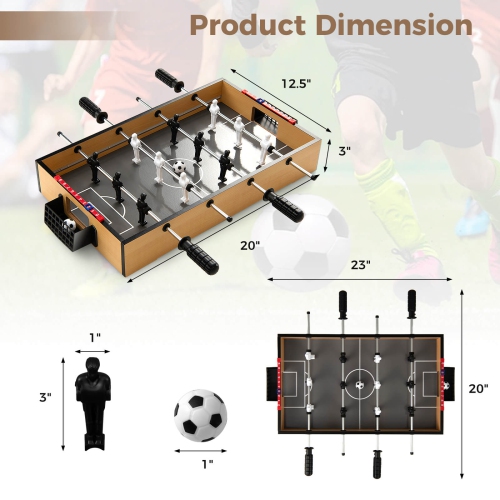 Costway Game Room Size Football Table with Non-slip Handle 2 Footballs Realistic Players