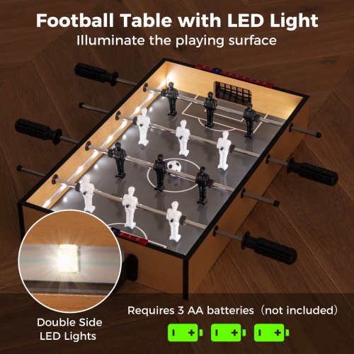 Costway Game Room Size Football Table with Non-slip Handle 2 Footballs Realistic Players