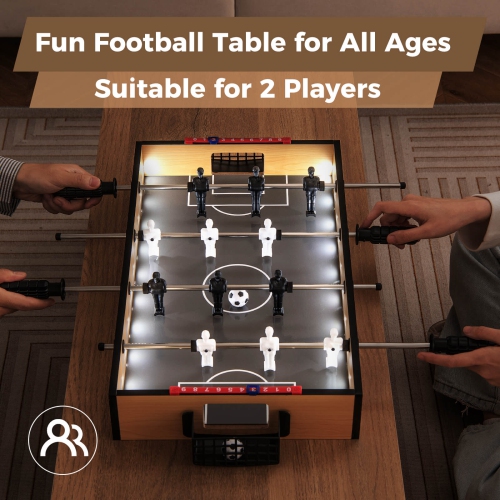 Costway Game Room Size Football Table with Non-slip Handle 2 Footballs Realistic Players