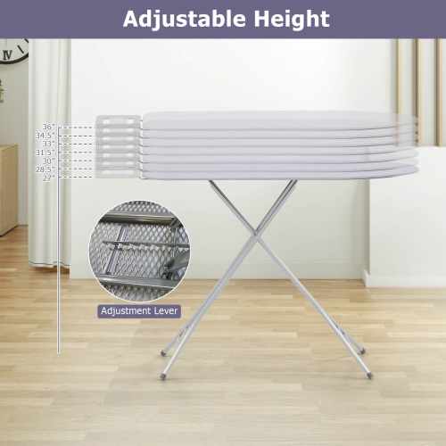 Costway Compact & Portable Ironing Board with Iron Rest Removable Cover Sturdy Metal Frame
