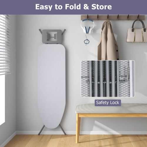 Costway Compact & Portable Ironing Board with Iron Rest Removable Cover Sturdy Metal Frame