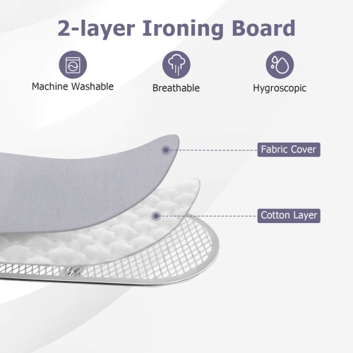 Costway Compact & Portable Ironing Board with Iron Rest Removable Cover Sturdy Metal Frame