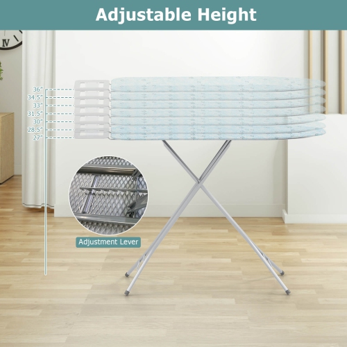 Costway Compact & Portable Ironing Board with Iron Rest Removable Cover Sturdy Metal Frame