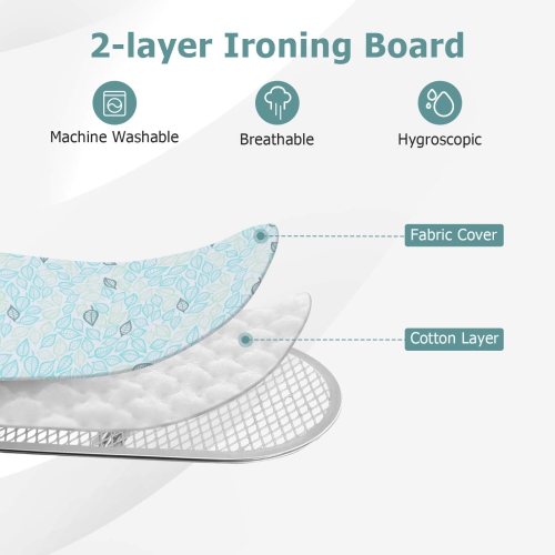 Costway Compact & Portable Ironing Board with Iron Rest Removable Cover Sturdy Metal Frame