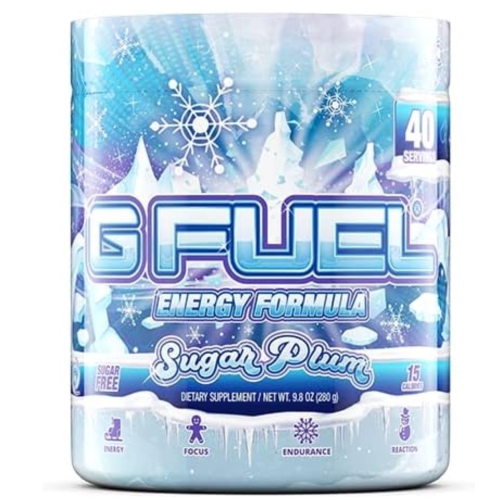 G Fuel Sugar Plum Energy Powder, Sugar Free, Clean Caffeine Focus Supplement, Water Mix, Sweet Fruit Candy Flavor, Focus Amino, Vitamin + Antioxidant