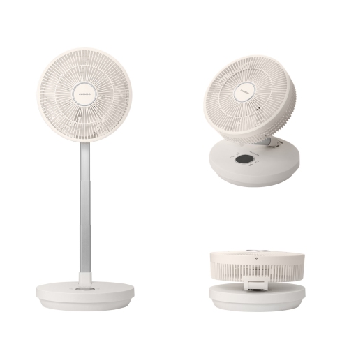 Circulateur d'air portatif sans fil pliable CF-ECL1010WH de CUCKOO avec moteur BLDC, 4 modes vent et 12 vitesses, 4.850&nbsp;mAh, autonomie jusqu'à