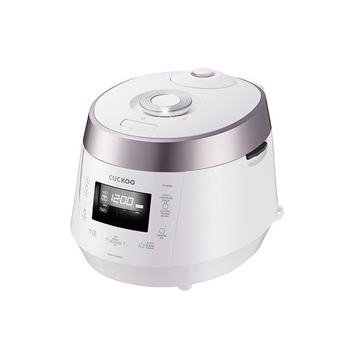CUCKOO CRP-P1009SW 10-Cup Heating Pressure Rice Cooker & Warmer with Nonstick Inner Pot, 13 Menu Modes, Fuzzy Logic Tech, 3 Voice Guide, Auto Clean