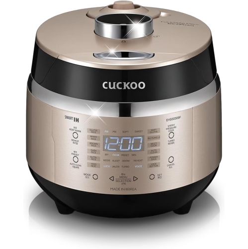 CUCKOO CRP-EHSS0309FG 3-Cup Induction Heating Pressure Rice Cooker with Nonstick Inner Pot, 16 Menu Modes, Fuzzy Logic Tech, 3 Voice Guide, Auto Clean