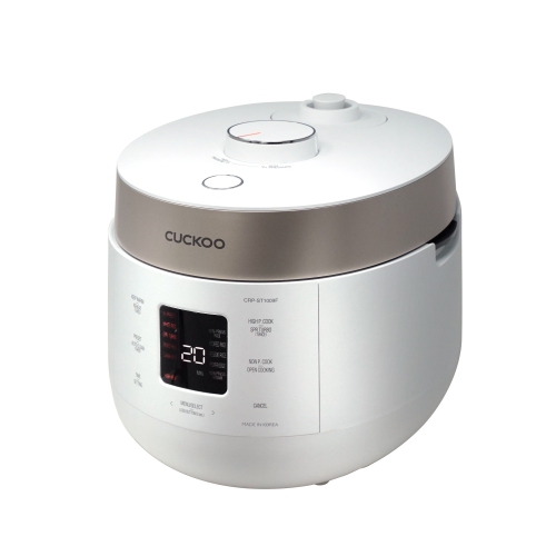 CUCKOO CRP-ST1009FW 10-Cup Twin Pressure Rice Cooker & Warmer with Nonstick Inner Pot, 16 Menu Options, 3 Voice Guide, Auto Clean