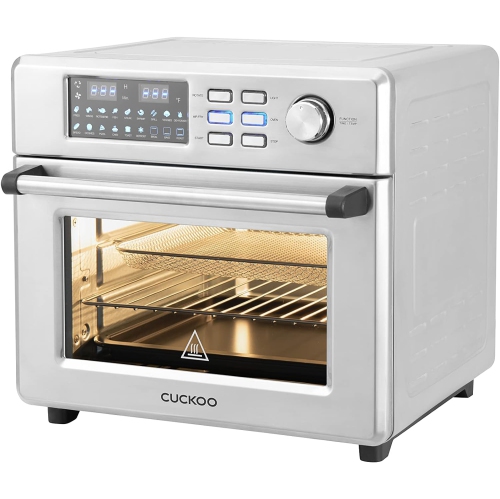 CUCKOO  Cafo-A2601S 6-In-1 Air Oven, 18 Menu Modes, Convection Oven, Toaster, Air Fryer, Dehydrator, Defroster, 360 Convectional Cooking (Black/stainless Steel) [This review was collected as part of a promotion