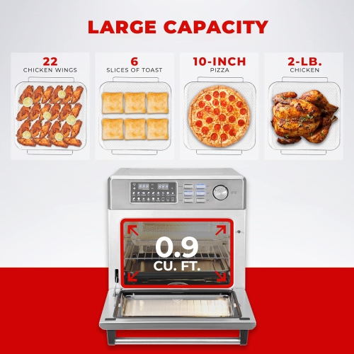 CUCKOO CAFO-A2601S 6-in-1 Air Oven, 18 Menu Modes, Convection Oven, Toaster, Air Fryer, Dehydrator, Defroster, 360 Convectional Cooking