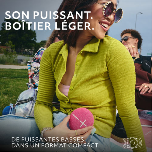 Haut-parleur miniature sans fil portatif Bluetooth étanche MINIROLL d'Ultimate Ears - Rose apaisant