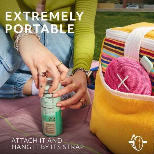 Ultimate Ears MINIROLL Waterproof Bluetooth Wireless Mini Portable Speaker - Calming Pink