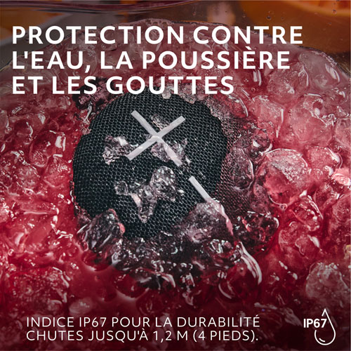 Haut-parleur miniature sans fil portatif Bluetooth étanche MINIROLL d'Ultimate Ears - Noir doux