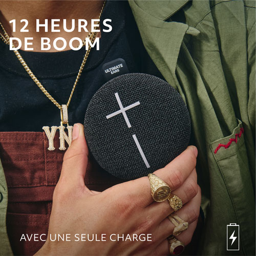 Haut-parleur miniature sans fil portatif Bluetooth étanche MINIROLL d'Ultimate Ears - Noir doux