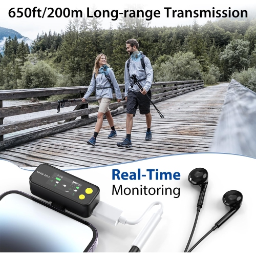 FULAIM X5 Wireless Lavalier Microphone System, Lavalier Lapel Mic with 18H Battery Life Charging Case for DSLR Cameras/iPhone/Android/Live Streaming