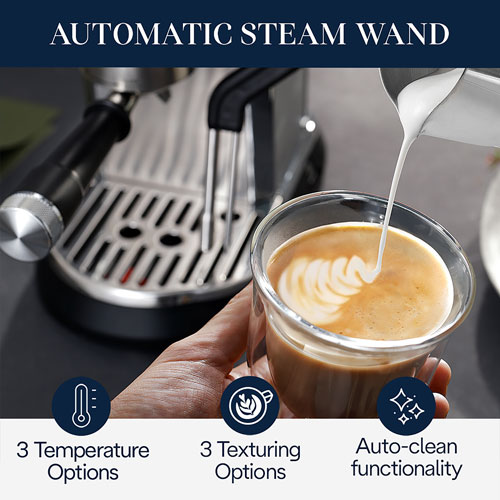 Machine à espresso Dedica Maestro Plus de De'Longhi avec buse à vapeur automatique - Acier inoxydable