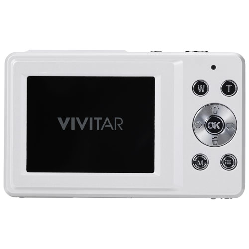 Vivitar VES124 44MP 3x Zoom Digital Camera - White - Only at Best Buy