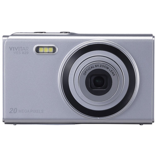 Vivitar VES829 20MP 8x Optical Zoom Digital Camera - Silver - Only at Best Buy