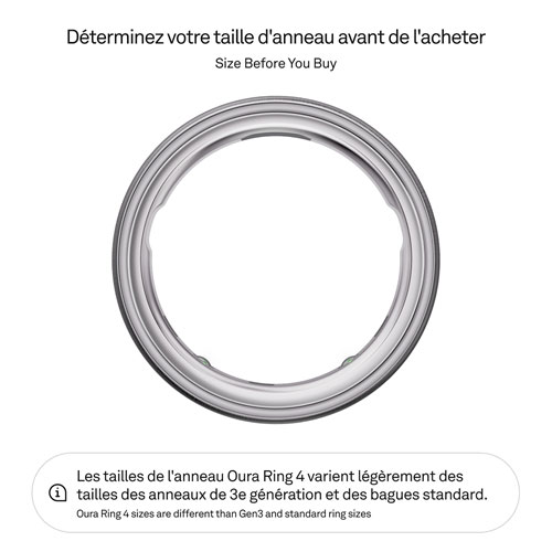 Oura Ring 4 Sleep & Fitness Smart Ring - Brushed Silver - Size 13