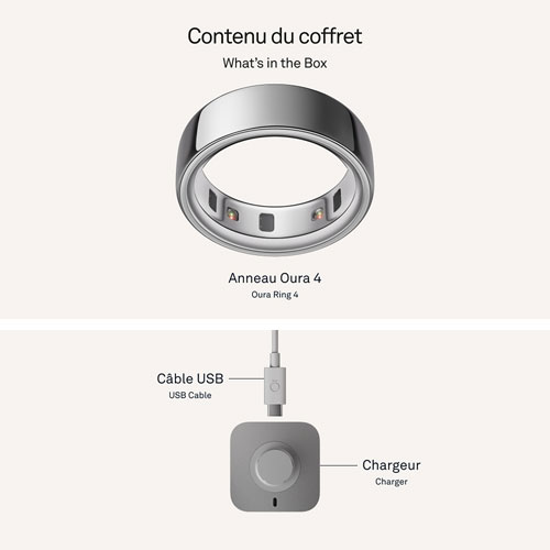 Oura Ring 4 Sleep & Fitness Smart Ring - Silver - Size 13
