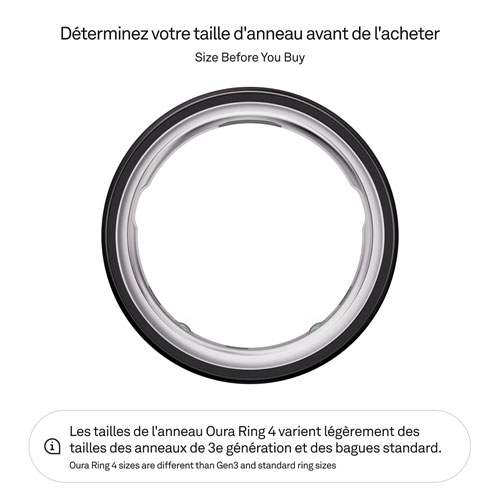 Oura Ring 4 Sleep & Fitness Smart Ring - Black - Size 10