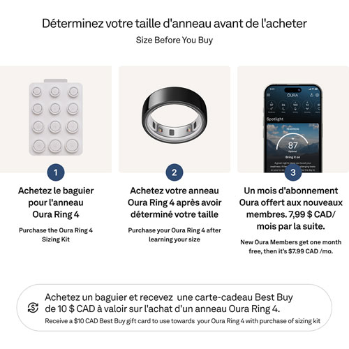 Oura Ring 4 Sleep & Fitness Smart Ring - Black - Size 14