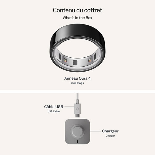 Oura Ring 4 Sleep & Fitness Smart Ring - Black - Size 14