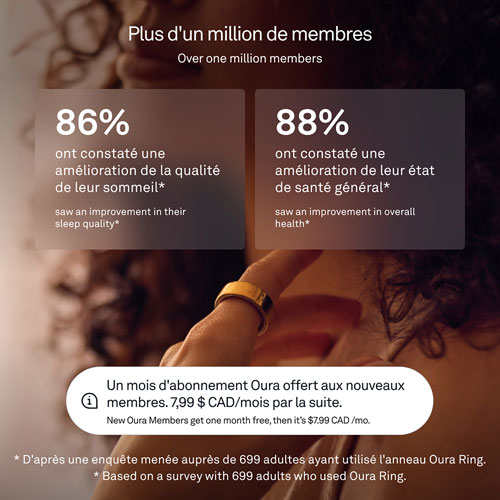 Anneau intelligent de sommeil et de mise en forme Ring 4 d'Oura - Doré - Taille 12