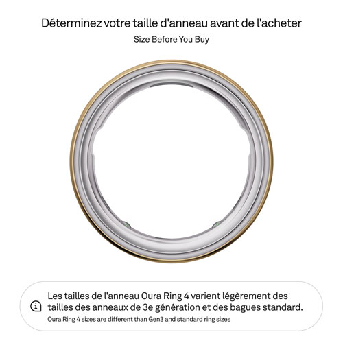 Anneau intelligent de sommeil et de mise en forme Ring 4 d'Oura - Doré - Taille 15
