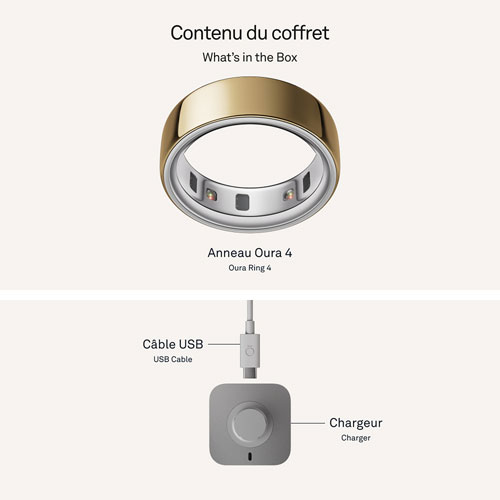 Anneau intelligent de sommeil et de mise en forme Ring 4 d'Oura - Doré - Taille 15