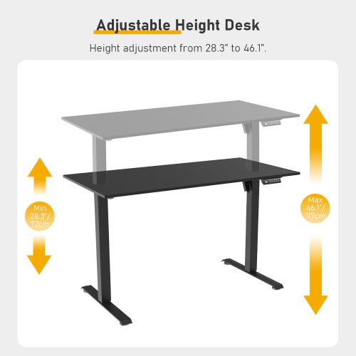 Bureau debout électrique de 24 x 24 po avec panneau de commande à 3 positions, bureau assis/debout ergonomique réglable avec table en épissure