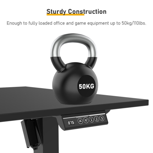 Bureau debout électrique de 24 x 24 po avec panneau de commande à 3 positions, bureau assis/debout ergonomique réglable avec table en épissure