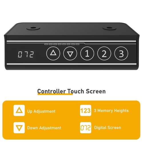 Bureau debout électrique de 24 x 24 po avec panneau de commande à 3 positions, bureau assis/debout ergonomique réglable avec table en épissure