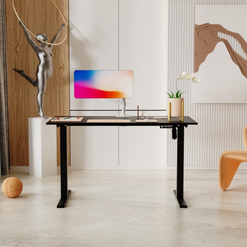 Bureau debout électrique de 24 x 24 po avec panneau de commande à 3 positions, bureau assis/debout ergonomique réglable avec table en épissure