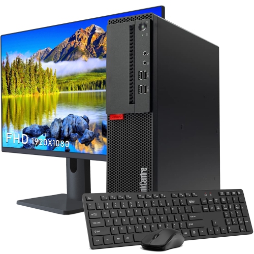 Refurbished - Lenovo ThinkCentre M710s SFF High-Performance Desktop PC - New 24" FHD Monitor (Intel i5 Quad Core Processor/ 16GB DDR4 RAM/ 512GB SSD/