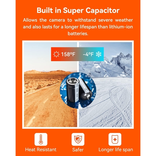 Open Box - VANTRUE X4S Duo 4K+1080P Front and Back Car Dashboard Camera, 24H Parking Mode, G-Sensor, Superior Night Vision, WDR