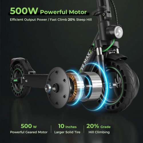 isinwheel S9MAX Folding Adults Electric Commuting Scooter - Black