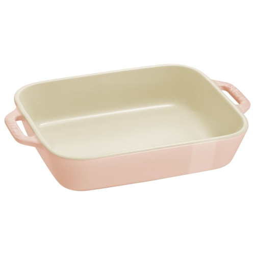 STAUB Ceramique Rectangular Baking Dish Set Macaron Light Pink 3 Piece