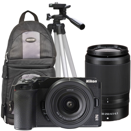 NIKON  Z30 Mirrorless Camera With 16-50MM And 50-250MM Lenses (Black) + Dslr Sling Backpack + Professional Tripod