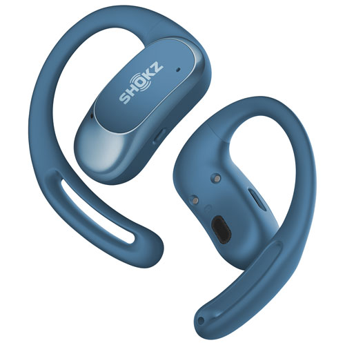 Écouteurs boutons 100 % sans fil OpenFit Air de Shokz - Bleu pierre - Exclusivité de Best Buy