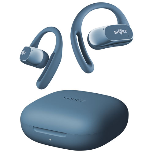 Écouteurs boutons 100 % sans fil OpenFit Air de Shokz - Bleu pierre - Exclusivité de Best Buy