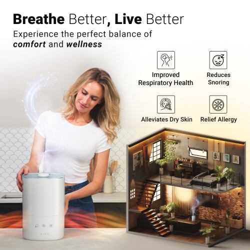 Miko Cool Mist Humidifier with App Control Breeze +