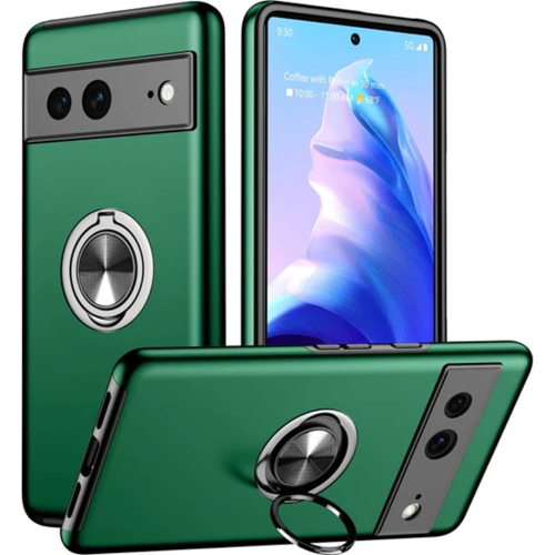 [CS] Hybrid Magnetic Kickstand Invisible Ring Case Cover for Google Pixel 7A, Green