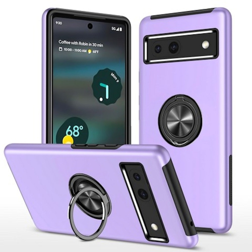 [CS] Hybrid Magnetic Kickstand Invisible Ring Case Cover for Google Pixel 7A, Purple