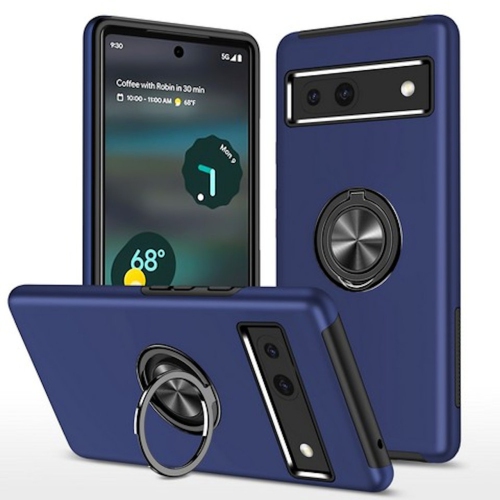 [CS] Hybrid Magnetic Kickstand Invisible Ring Case Cover for Google Pixel 7 Pro, Navy