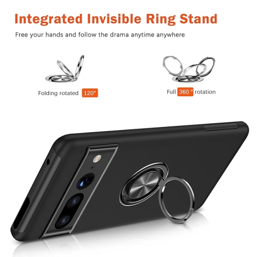 [CS] Étui avec support magnétique hybride invisible pour Pixel 7 Pro de Google, noir