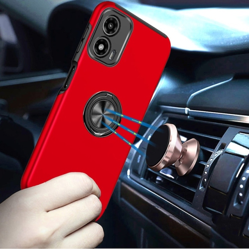 [CS] Étui en anneau invisible avec béquille magnétique hybride pour Moto G Stylus 5G 2023 de Motorola, rouge